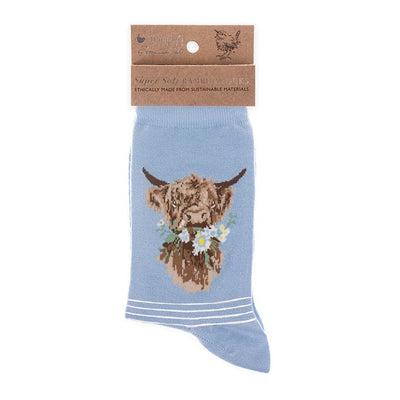 Wrendale Designs Socks Cow Illustrated Animal Socks For Women - Choice of Design