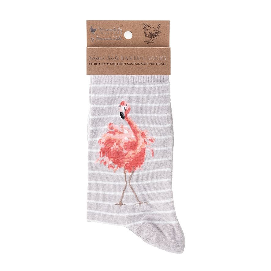Wrendale Designs Socks Flamingo Illustrated Animal Socks For Women - Choice of Design