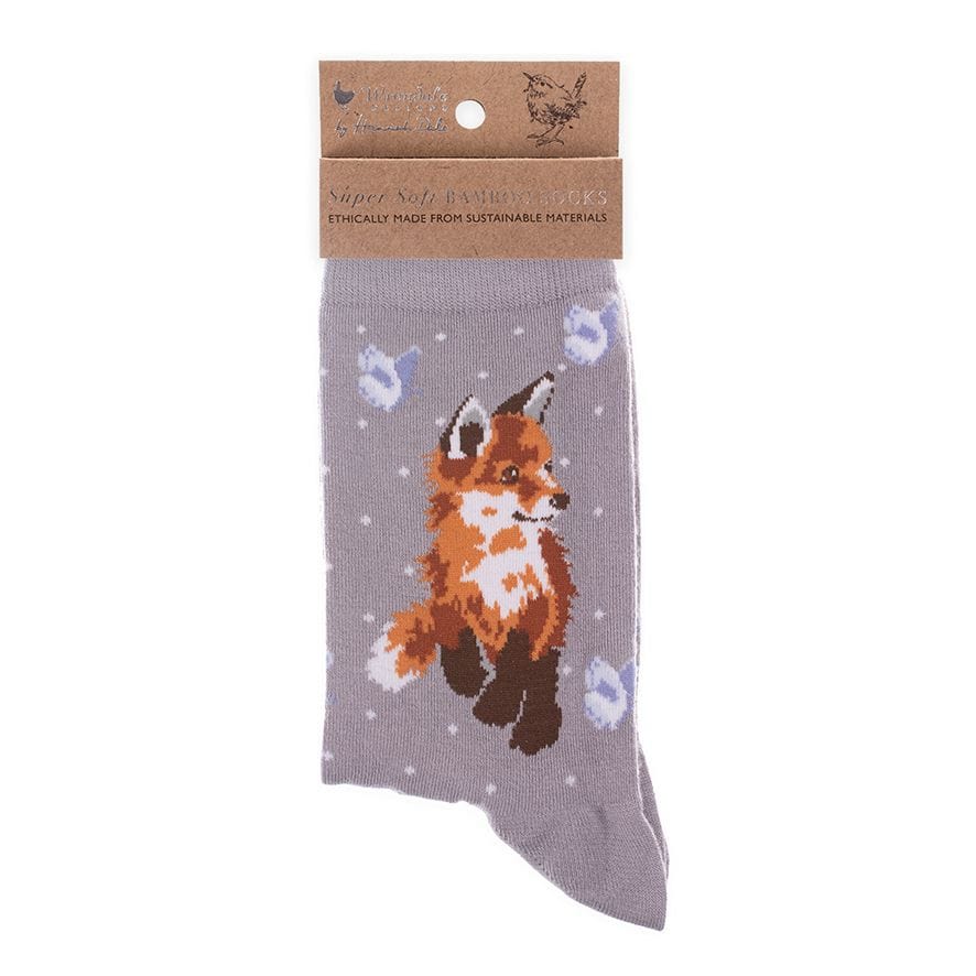 Wrendale Designs Socks Fox Illustrated Animal Socks For Women - Choice of Design