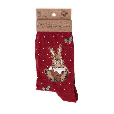 Wrendale Designs Socks Little Pudding Rabbit Illustrated Animal Socks For Women - Choice of Design