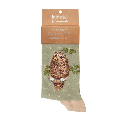 Wrendale Designs Socks Owl Illustrated Animal Socks For Women - Choice of Design