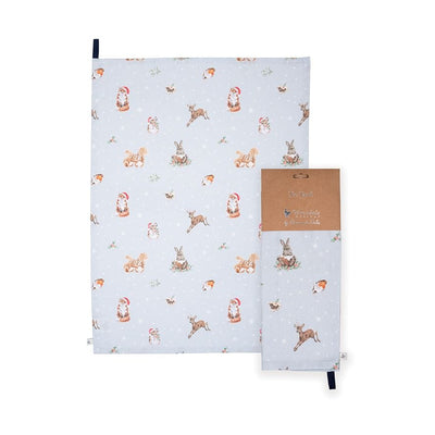 Wrendale Designs Kitchen Accessories Winter Woodland Illustrated Animal Tea Towels - Choice of Design