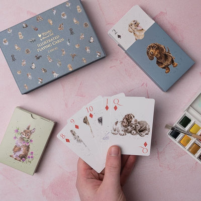 Wrendale Designs Games Illustrated Playing Cards - 2 Decks Gift Set