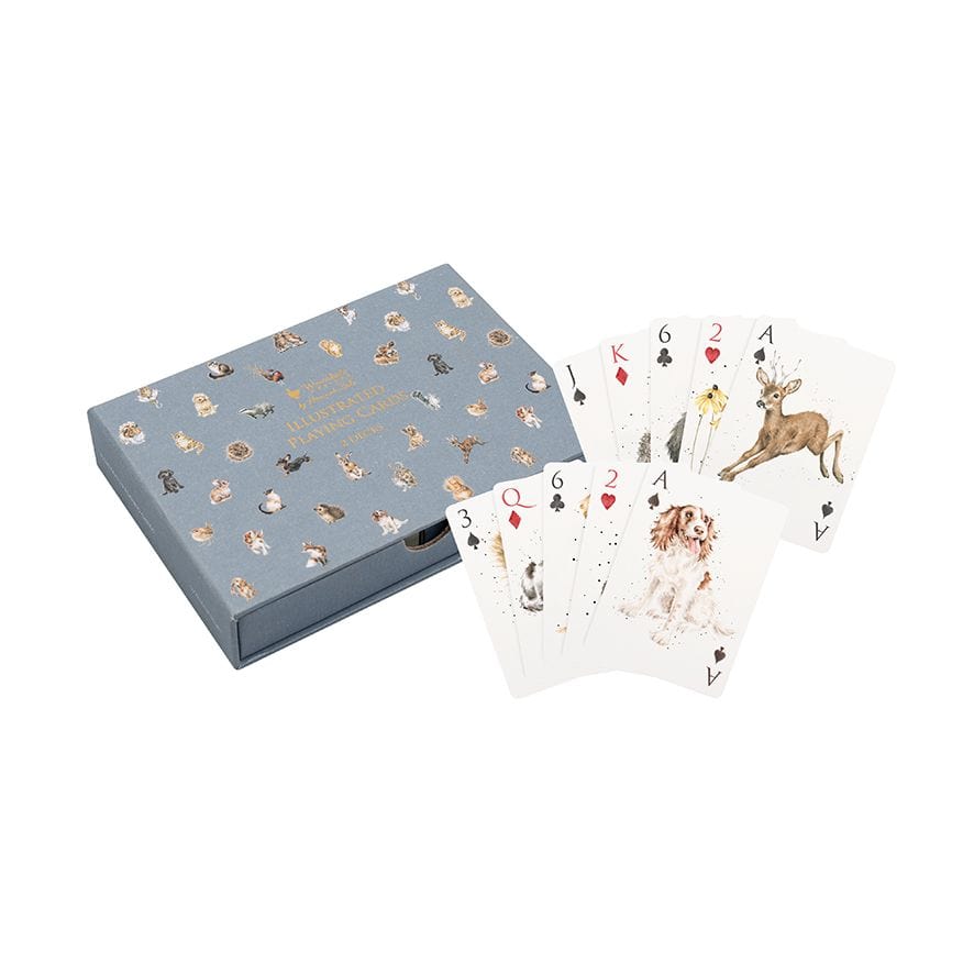 Wrendale Designs Games Illustrated Playing Cards - 2 Decks Gift Set