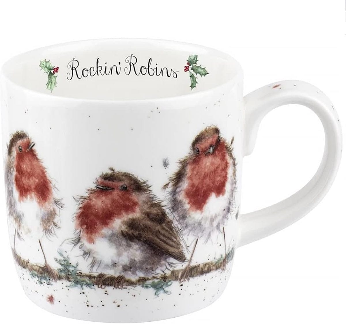Wrendale Designs Mugs & Drinkware Royal Worcester Rockin Robins Christmas Mug