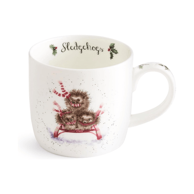 Wrendale Designs Mugs & Drinkware Royal Worcester Sledgehogs Christmas Mug