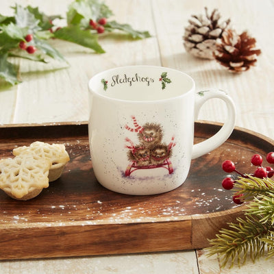 Wrendale Designs Mugs & Drinkware Royal Worcester Sledgehogs Christmas Mug