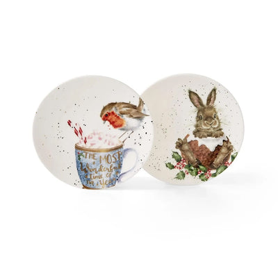 Wrendale Designs Kitchen Accessories Set of 2 Fine Bone China Christmas Cake Plates
