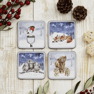 Wrendale Designs Coasters & Placemats Set of 4 Winter Sky Christmas Coasters