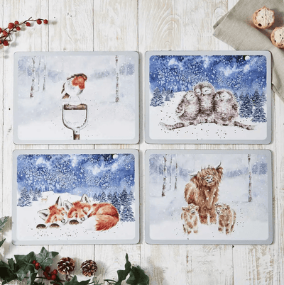 Wrendale Designs Dining Table Accessories Set of 4 Winter Sky Christmas Placemats
