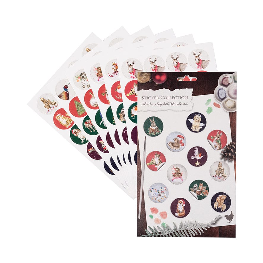 Wrendale Designs Stationery Set of Christmas Craft Stickers