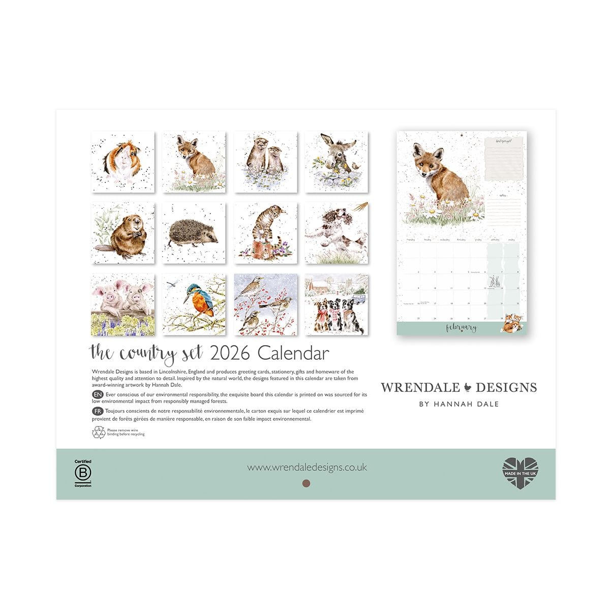 Wrendale Designs Calendars The Country Set 2026 Calendar