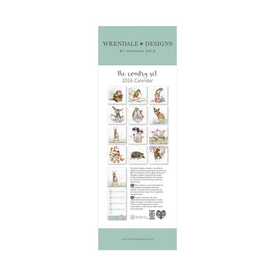 Wrendale Designs Calendars The Country Set 2026 Slimline Calendar