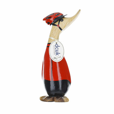 DCUK Ornaments Red Cyclist Natural Wooden Duckling