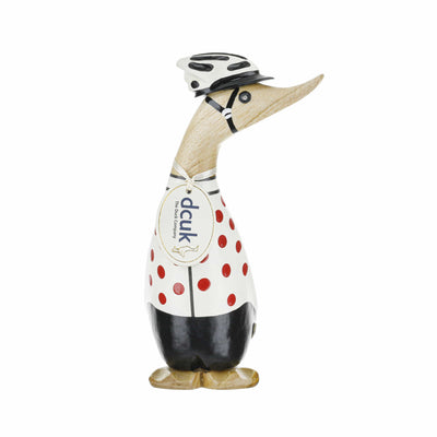 DCUK Ornaments Spotty Cyclist Natural Wooden Duckling