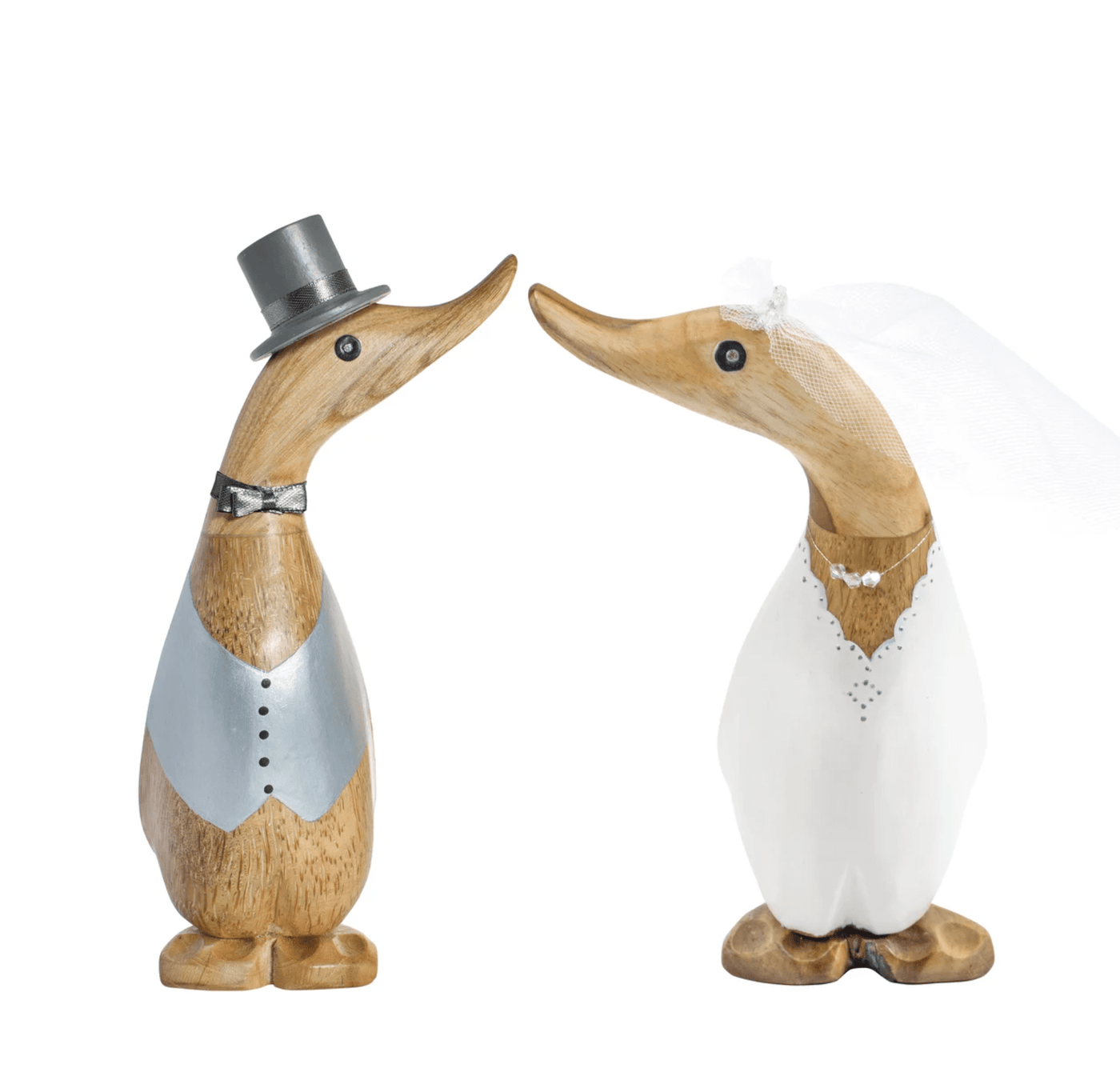 DCUK Ornaments Natural Wooden Wedding Ducklings