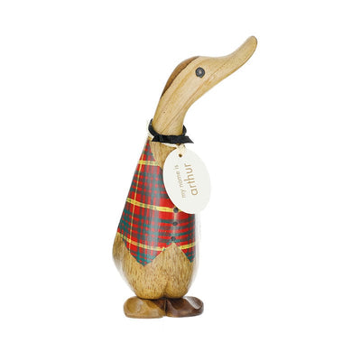 DCUK Ornaments Tartan Waistcoat Wooden Duckling