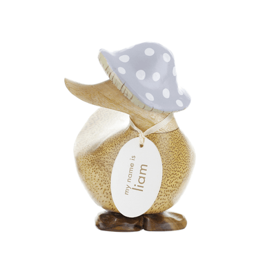 DCUK Ornaments Grey Toadstool Hat Natural Wooden Ducky