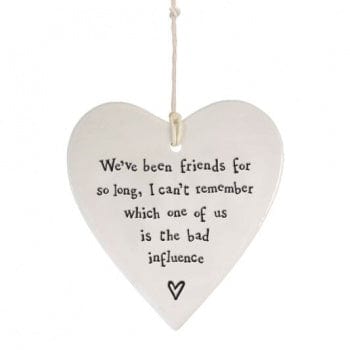 East of India Wall Signs & Plaques Friends For So Long Porcelain Hanging Heart Plaque