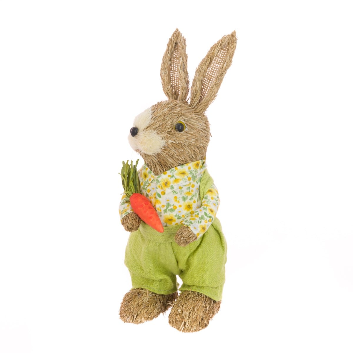 FloralSilk Easter Decorations Bristle Rabbit with Carrot Easter Decoration