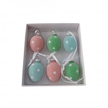 Giftware Trading Easter Decorations Set of 6 Polka Dot Eggs Easter Tree Decorations