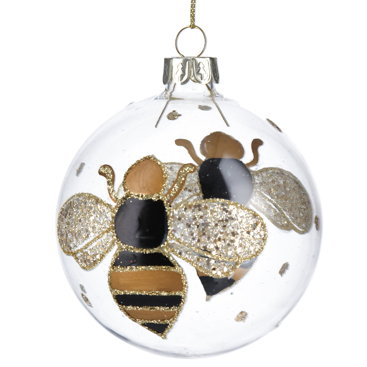 Gisela Graham Christmas Christmas Decorations Bumble Bee Black and Gold Christmas Decoration