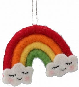 Gisela Graham Christmas Christmas Decorations Felt Hanging Rainbow Decoration
