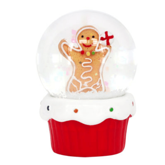 Gisela Graham Christmas Christmas Decorations Gingerbread Man Miniature Christmas Snowglobe