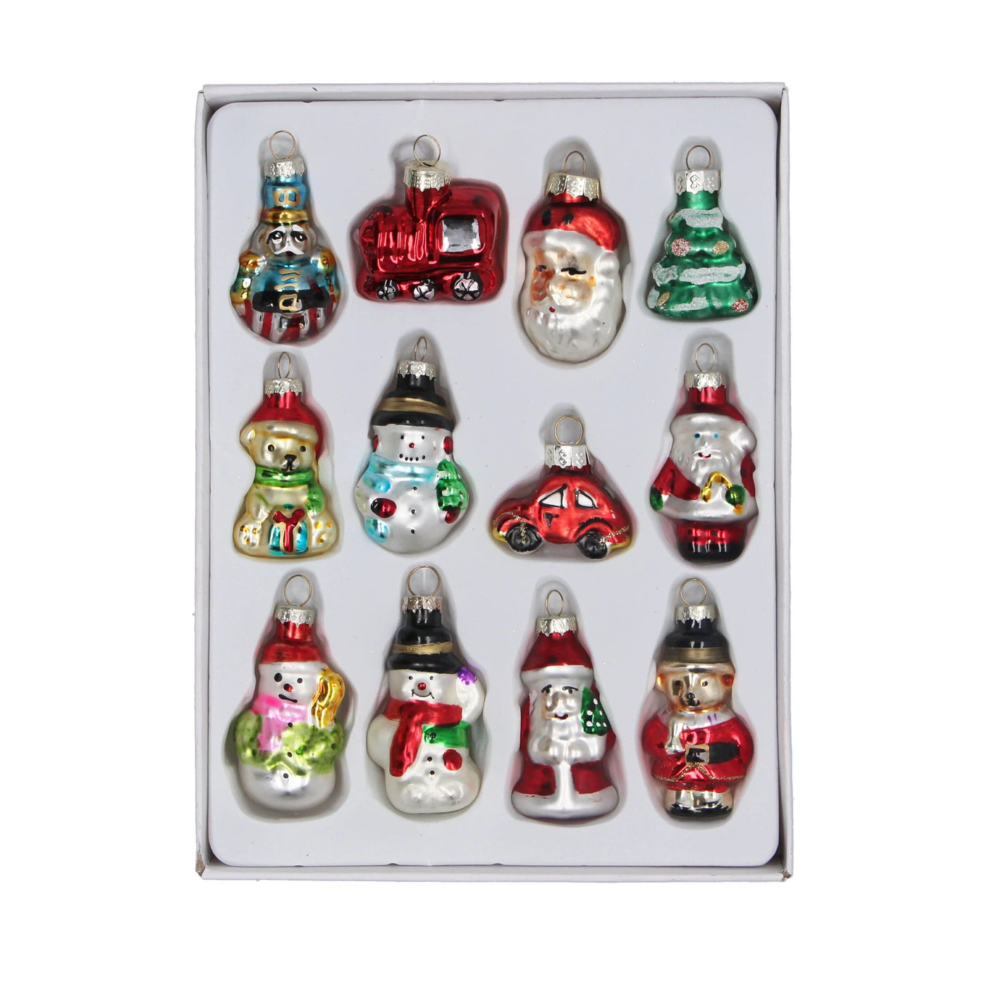 Gisela Graham Christmas Christmas Decorations Set of 12 Retro Characters Christmas Decorations