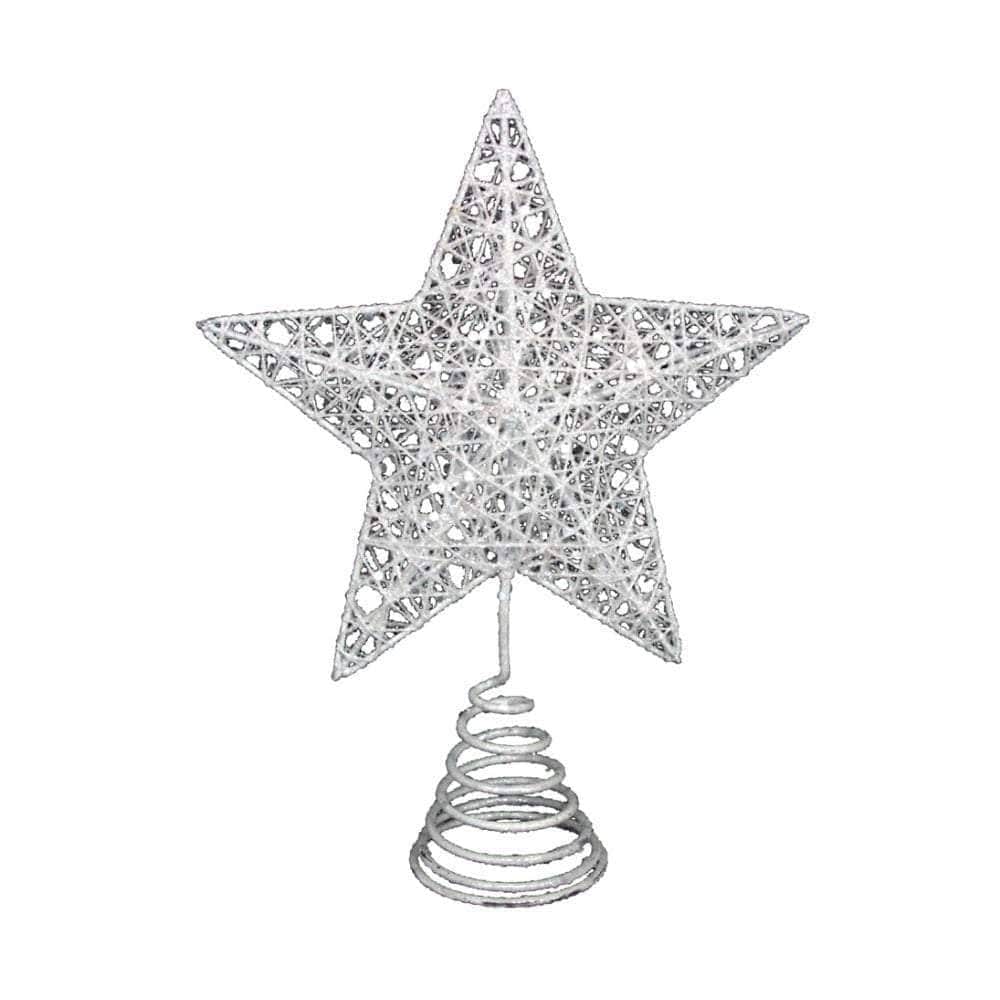 Gisela Graham Christmas Christmas Decorations White Glittery Star Tree Topper