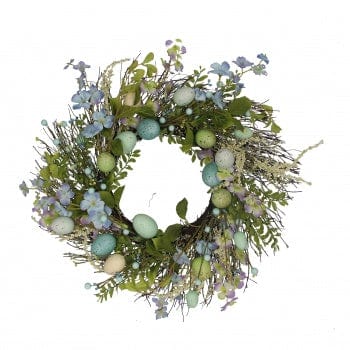 Gisela Graham Easter easter wreath Colourful Floral Easter Wreath with Pastel Eggs