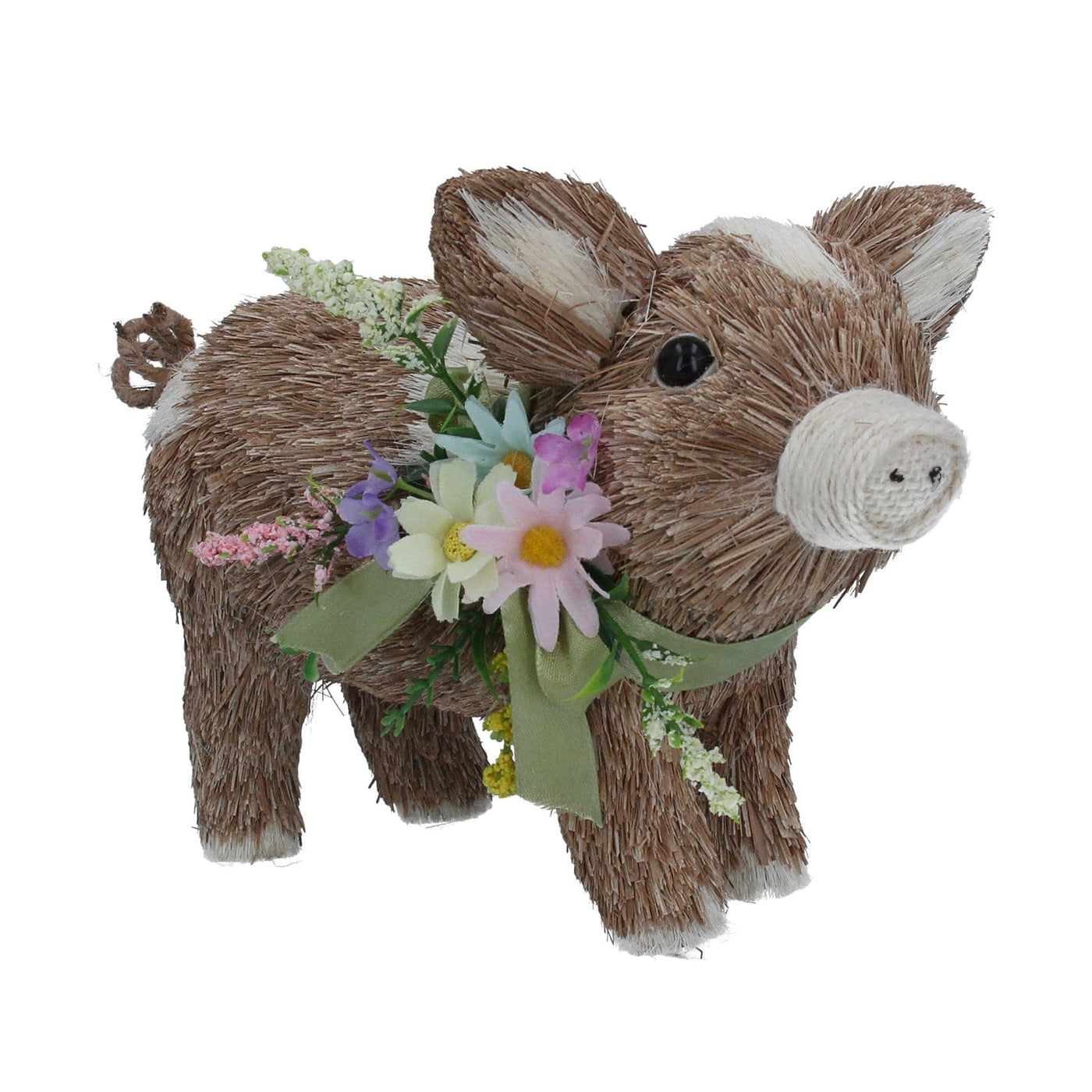 Gisela Graham Easter Easter Decorations Floral Bristle Pig Easter Decoration