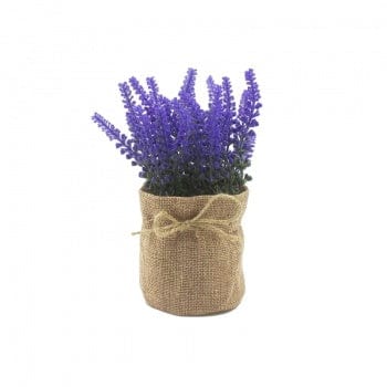 Heaven Sends Home accessories Artificial Vibrant Purple Lavender Plant in Hessian Pot