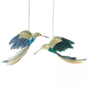 Heaven Sends Christmas Christmas Decorations A Pair of Sequin Hummingbirds Christmas Tree Decorations