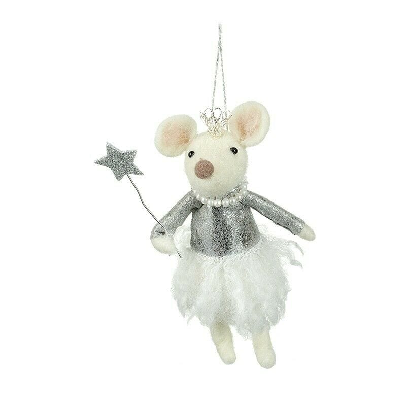 Heaven Sends Christmas Christmas Decorations Fairy God-Mother Mouse Wool Christmas Tree Decoration