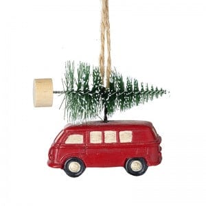 Heaven Sends Christmas Snow Globes Festive Campervan Christmas Tree Decoration