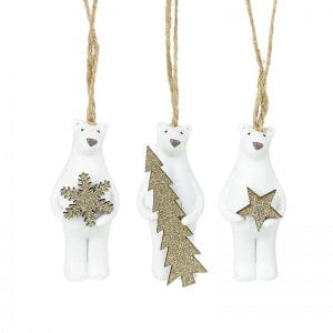 Heaven Sends Christmas Christmas Decorations Festive Polar Bear Trio Christmas Tree Decorations
