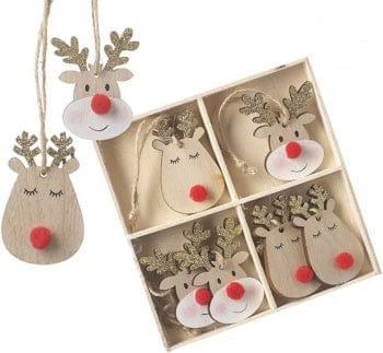 Heaven Sends Christmas Christmas Decorations Festive Set of Reindeers Christmas Tree Decorations