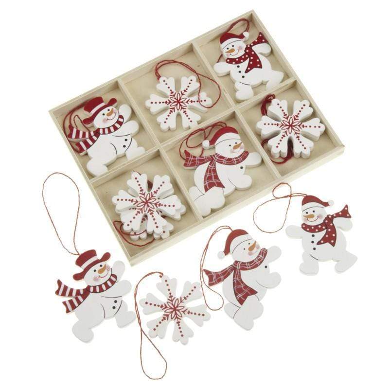 Heaven Sends Christmas Christmas Decorations Heaven Sends Wooden Snowmen and Snowflake Christmas Decorations