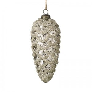 Heaven Sends Christmas Christmas Decorations Large Silver Pinecone Hanging Christmas Decorations