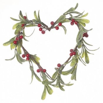 Heaven Sends Christmas Christmas Decorations Mistletoe & Holly Heart Shaped Christmas Wreath