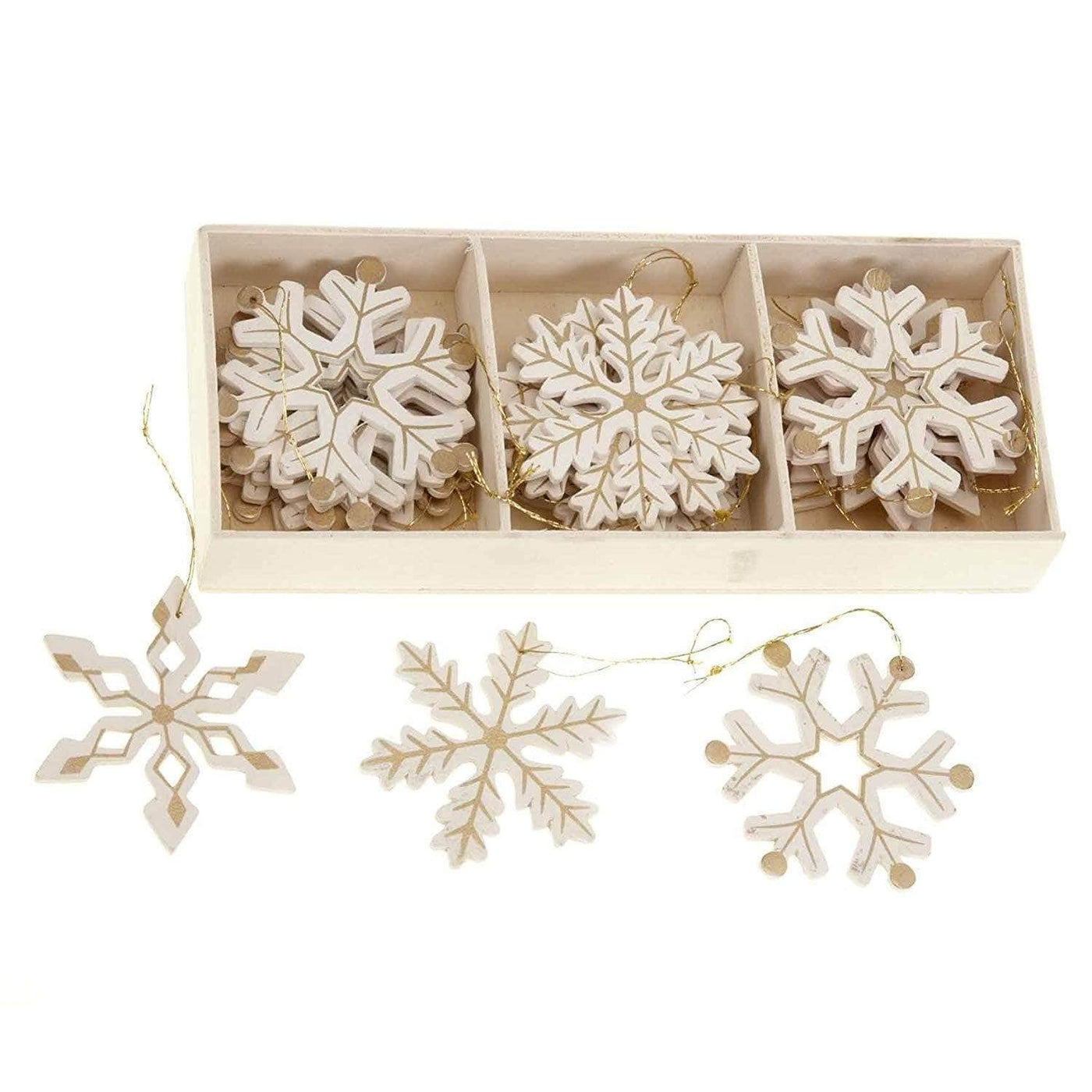 Heaven Sends Christmas Christmas Decorations Natural Wooden Snowflakes Hanging Decorations