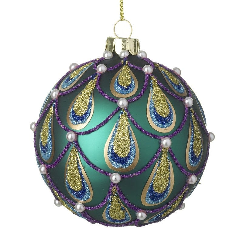 Heaven Sends Christmas Christmas Decorations Peacock Design Pearl Christmas Tree Bauble