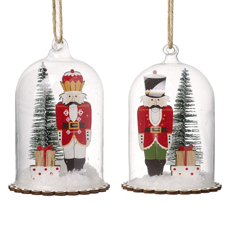 Heaven Sends Christmas Christmas Decorations Set of Two Nutcracker Dome Christmas Tree Decorations