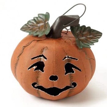 Heaven Sends Halloween Halloween Decoration Large Metal Pumpkin Tea Light Holder