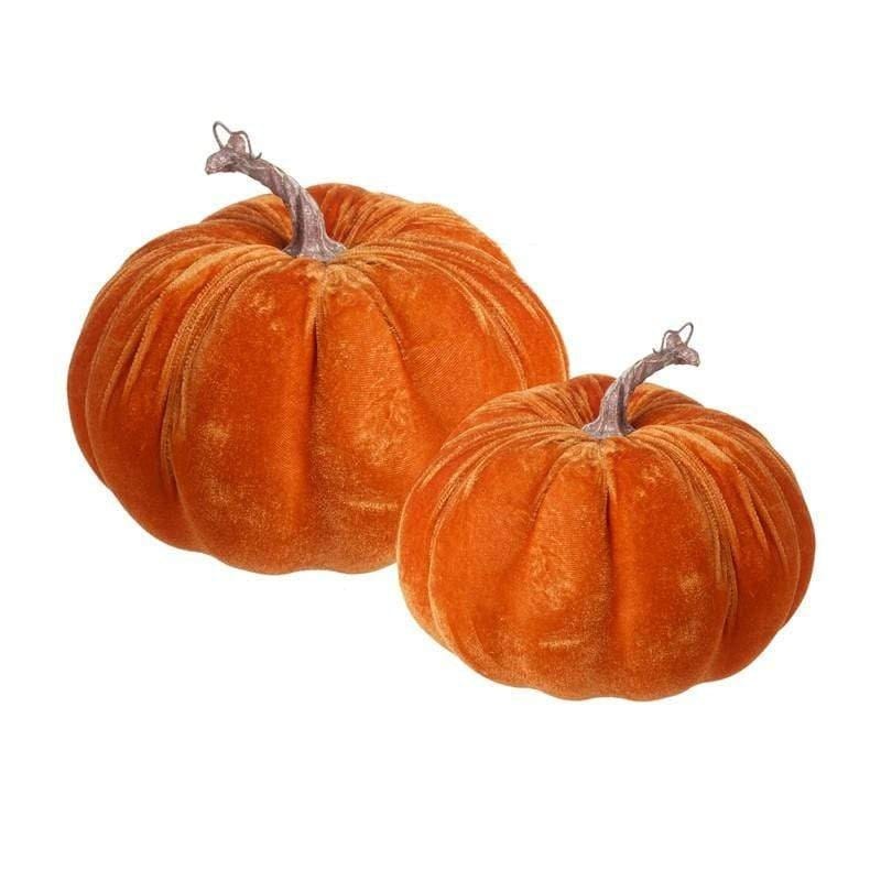 Heaven Sends Halloween Halloween Decoration Set of Two Velour Pumpkins