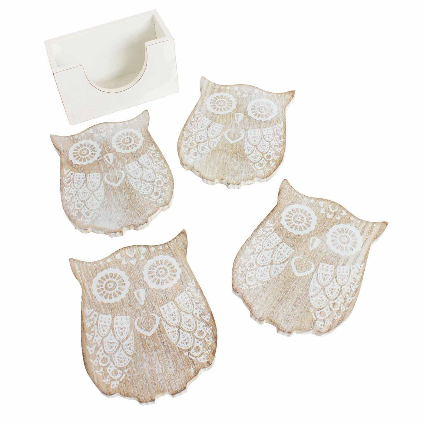 Heaven Sends Coasters & Placemats Wooden Owl Coasters with Holder