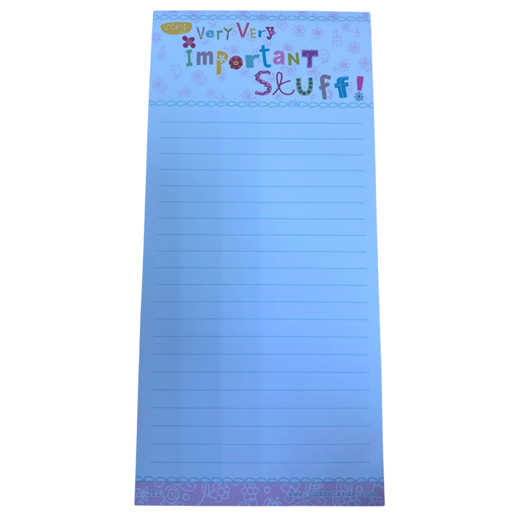 Jodds Stationery Very Very Very Important Stuff Magnetic Shopping Pad - Choice of Design