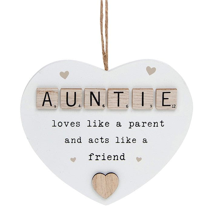 Joe Davies Ornaments Wooden Auntie Hanging Heart Plaque