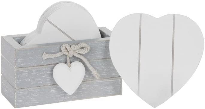 Joe Davies Coasters & Placemats Wooden Grey Love Heart Coasters